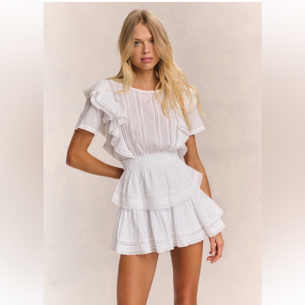Loveshackfancy Natasha Dress white size small
